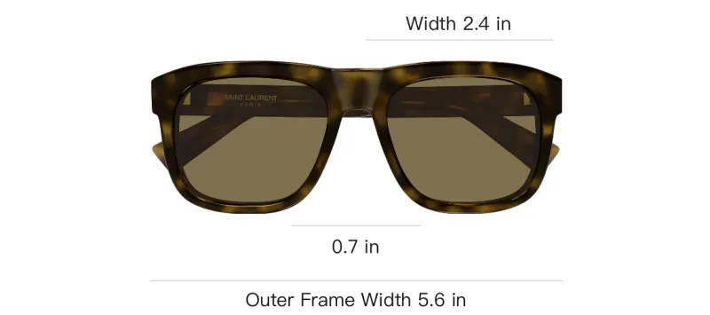SAINT LAURENT Acetate Square Sunglasses Unisex Tortoiseshell-3