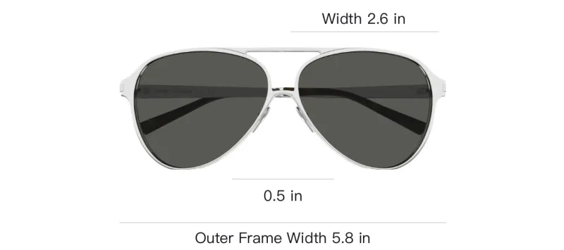 SAINT LAURENT Pilot Frame Sunglasses-2