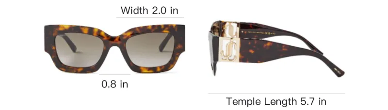 Jimmy Choo Acetate Square Sunglasses Women's Tortoiseshell-3