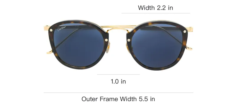 CARTIER Acetate Round Sunglasses Women's Tortoiseshell-3