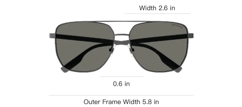 MONTBLANC Metal Aviator Sunglasses Men Gray-2