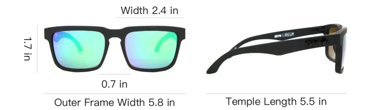 SPY Plastic Square Sunglasses Unisex Black-3