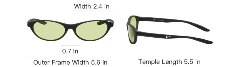 Nike Acetate Sheet Oval Sunglasses Unisex Black-3
