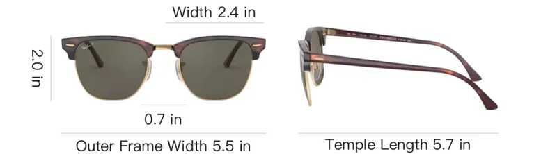 RayBan Plate Frame Acetate Browline Sunglasses Unisex Black-3