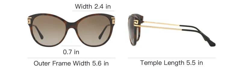 VERSACE Plastic Metal Irregular Shape Sunglasses Unisex Brown-5