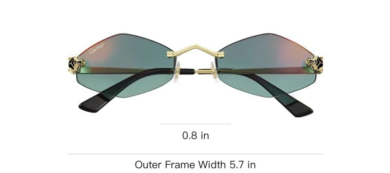 CARTIER Irregular Shape Sunglasses Unisex Gold-2