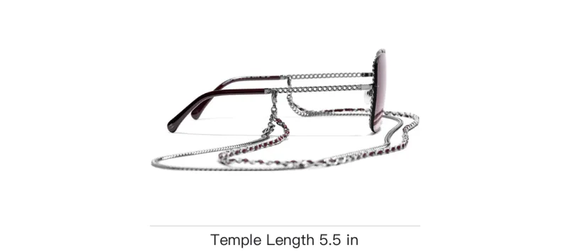 CHANEL Sunglasses Women's Dark Silver/Pink Gradient-3