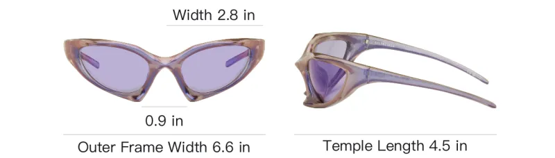 Balenciaga Nylon Irregular Shape Sunglasses Unisex Purple-3
