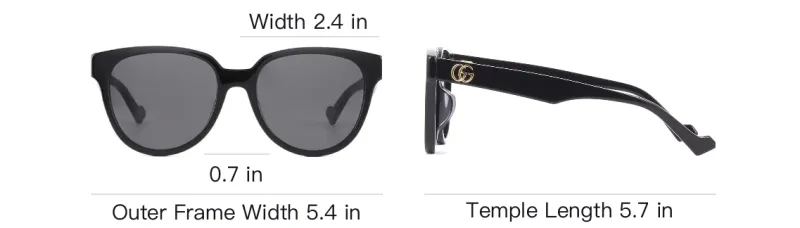 GUCCI Retro Round Acetate Frame Sunglasses Black-4