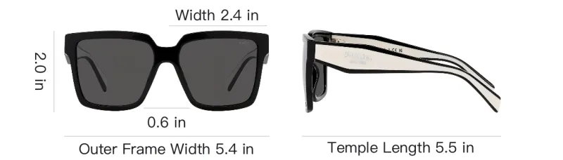PRADA Acetate Square Sunglasses Unisex Black-3