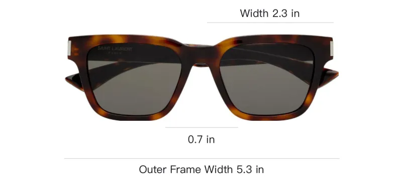 SAINT LAURENT Resin Acetate Square Sunglasses Unisex Mid Havana Brown-2