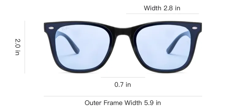 RayBan Plate Frame Rectangular Sunglasses Unisex Black-2