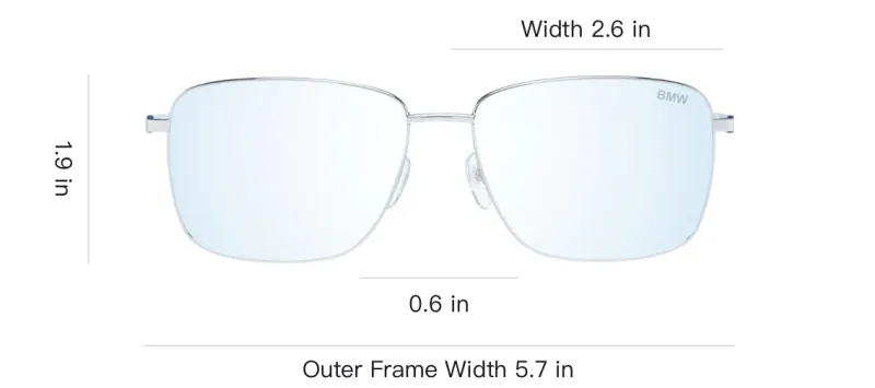 BMW Metal Square Sunglasses Men's Silver-2