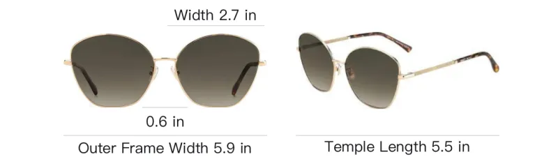 Jimmy Choo Metal Oval Sunglasses Women's Gold-2