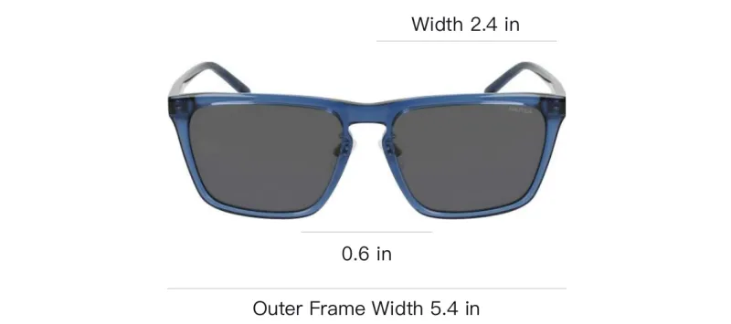 NAUTICA Plate Frame Irregular Shape Sunglasses Unisex Blue-3