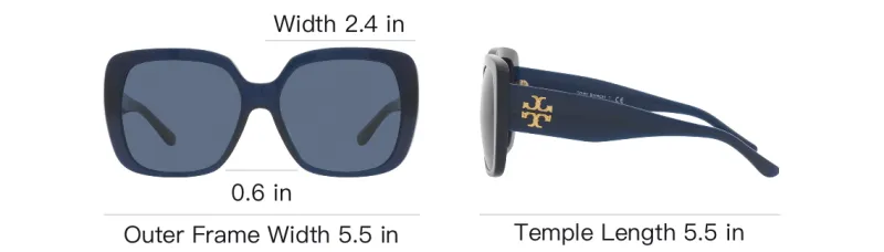 TORY BURCH Plastic Square Sunglasses Women's Blue-4