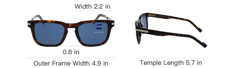 ZEISS Acetate Square Sunglasses Men's Tortoiseshell-2
