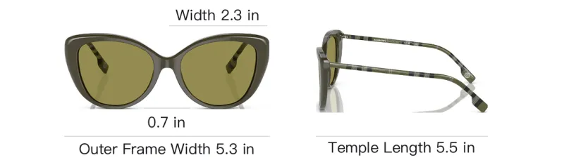Burberry Plate Frame Cat Eye Sunglasses Women's Green-3