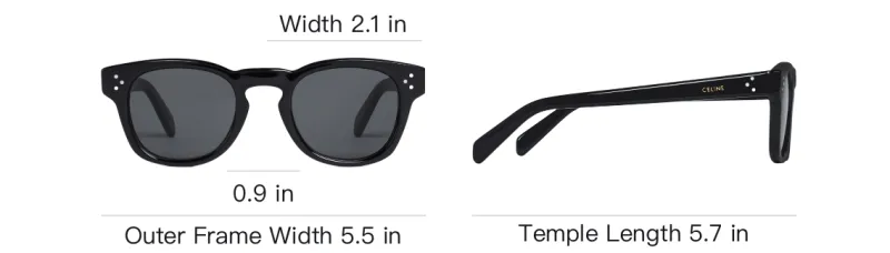 CELINE Black Frame 42 Sunglasses In Acetate-3