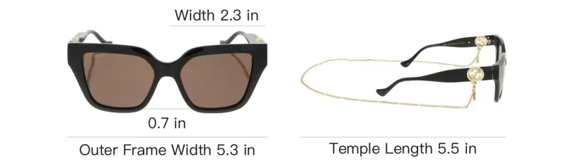 GUCCI Square Frame Chain Linked Sunglasses-5