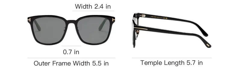 TOM FORD Acetate Rectangular Sunglasses Unisex Black-3