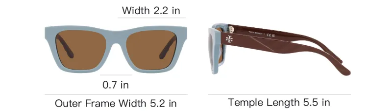 TORY BURCH Plastic Rectangular Sunglasses Women's Blue-5