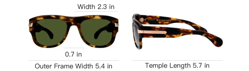 GUCCI Acetate Rectangular Sunglasses Men's Brown-4