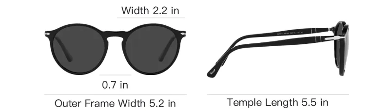 PERSOL Plate Oval Sunglass Unisex-3