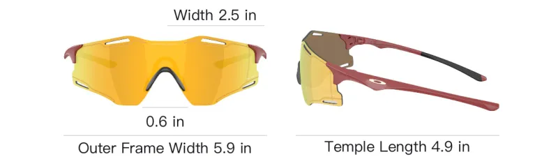 Oakley Plastic Irregular Shape Sunglasses Unisex Red-3