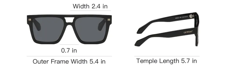 OFF WHITE Acetate Square Sunglasses Men's Black-3