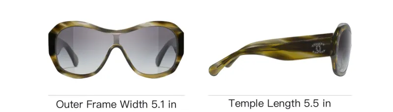 CHANEL Acetate Irregular Shape Sunglasses Women's Brown-3