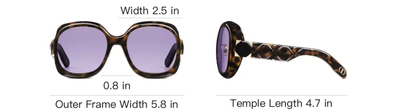 DIOR Acetate Irregular Shape Sunglasses Women's Brown-3