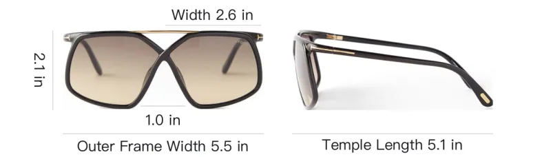TOM FORD Injection Molded Irregular Shape Sunglasses Unisex Black-3