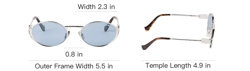 MIU MIU Metal Oval Sunglasses Women's Silver-3
