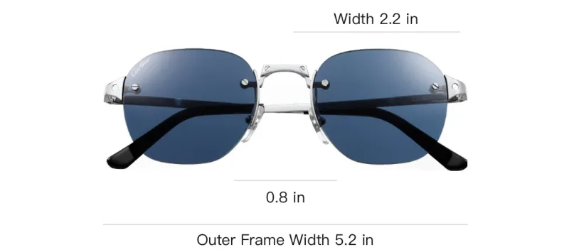 CARTIER Metal Irregular Shape Sunglasses Unisex Silver-3