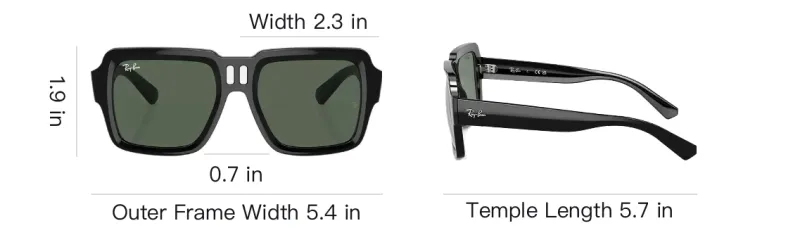 RayBan Injection Molded Square Sunglasses Unisex Black-4
