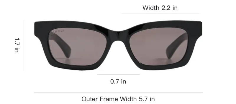 GUCCI Acetate Square Sunglasses Unisex Black-2