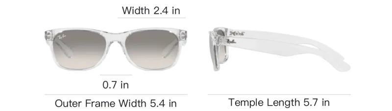 RayBan Nylon Irregular Shape Sunglasses Men's Transparent-3