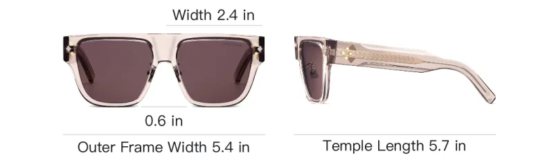 DIOR Acetate Square Sunglasses Men's Nude-3