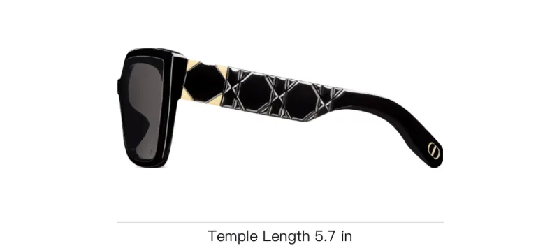 DIOR Acetate Square Sunglasses Unisex Black-4