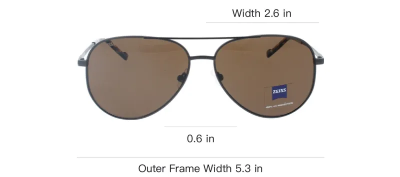 ZEISS Metal Aviator Sunglasses Men's Black-3