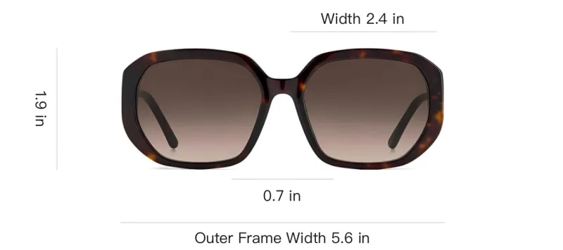 Jimmy Choo Plastic Irregular Shape Sunglasses Women's Tortoiseshell-3