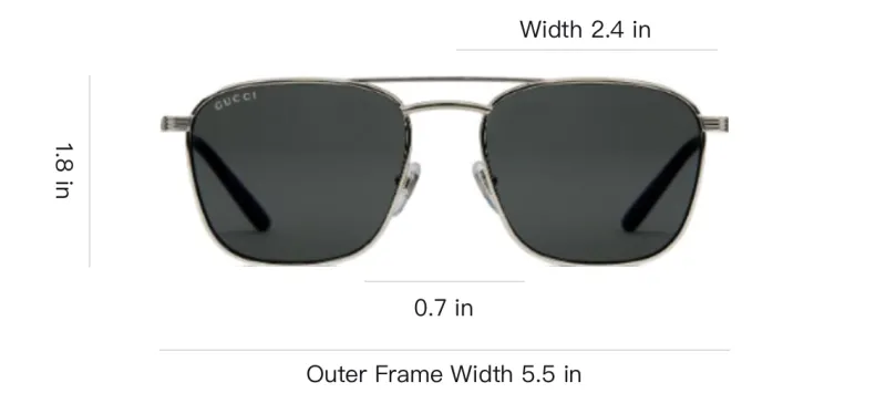 GUCCI Metal Aviator Sunglasses Unisex Silver-3