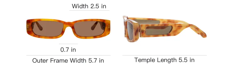 Linda Farrow Talita Rectangular Frame Sunglasses-3