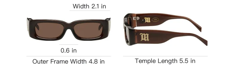Misbhv Acetate Sheet Oval Sunglasses Men's Brown-3