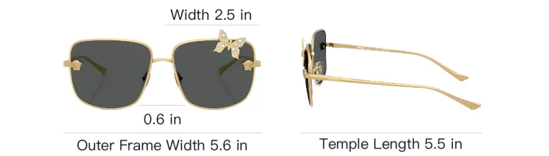 VERSACE Metal Aviator Sunglasses Women's Gold-3
