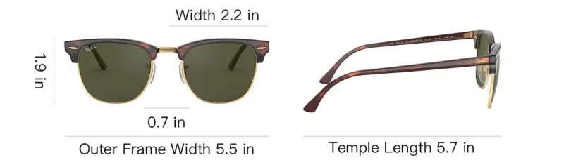 Ray Ban Clubmaster Round Frame Sunglasses-3