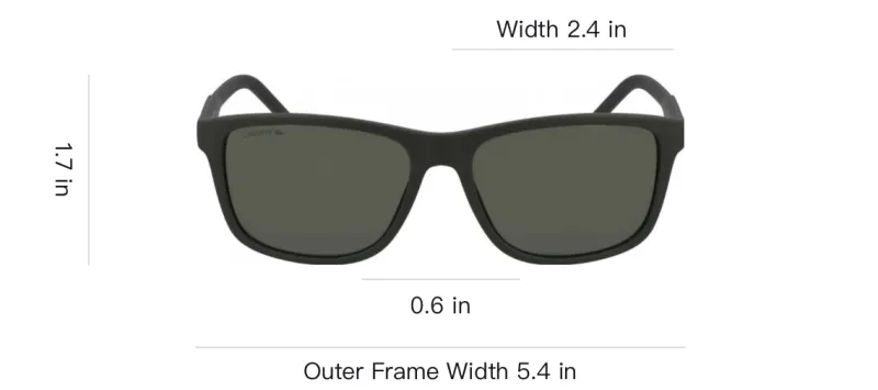 LACOSTE Plate Frame Square Sunglasses Unisex Black-3