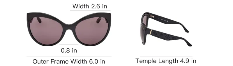 GUESS Injection Cat Eye Sunglasses Women's Black-3