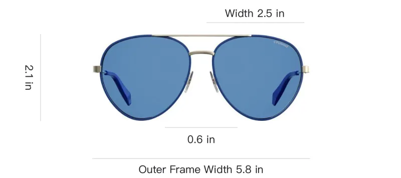 Polaroid Carbon Fiber Aviator Sunglasses Women's Blue-2